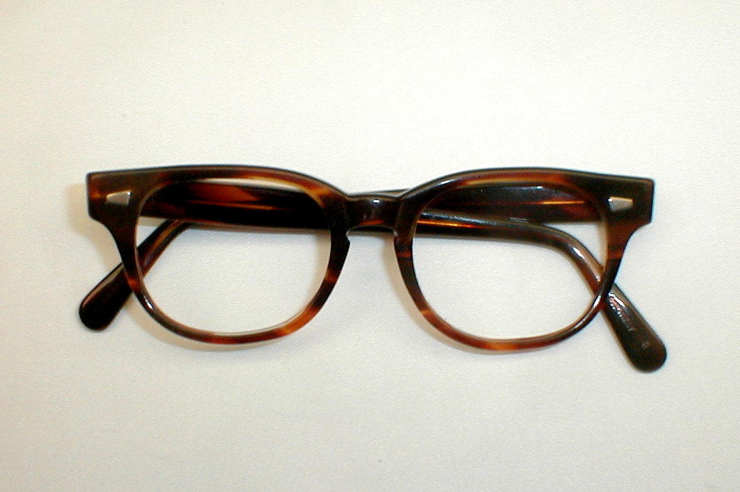 Vintage Mens Eyeglasses Art-Craft tortoise Bowler Johnny Depp James Dean