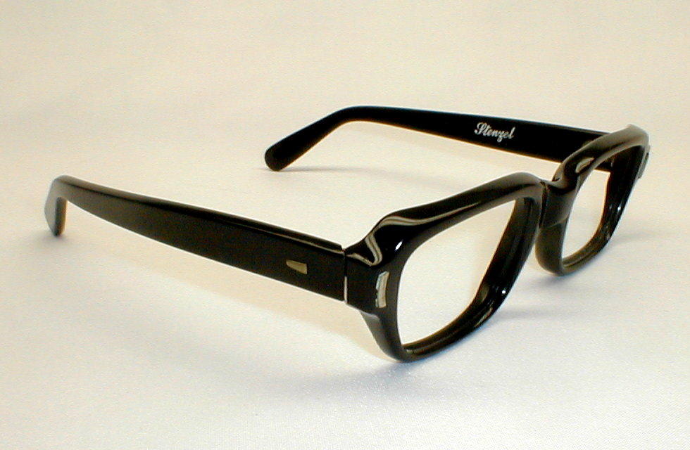 Mens Vintage Eyeglasses Frame Italy Stenzel Black Thick Frames AtomicBoy II