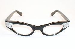 Vintage Cat Eyeglasses Frames Rhinestones