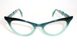 Blue Vintage Cats Eye Glasses Eyeglasses Frame 50s 60s