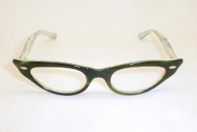 Green Vintage Cats Eye Glasses
