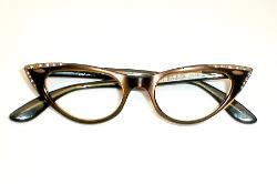 Rhinestone Cat Eye Glasses Frames 50s - 60s Vintage