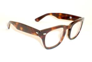 Mens 50s Glasses with thick Ray-Ban Wayfarer Temples, Tortoise Horn rimmed