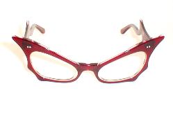 Red Pointy Cats-Eye Glasses Frames