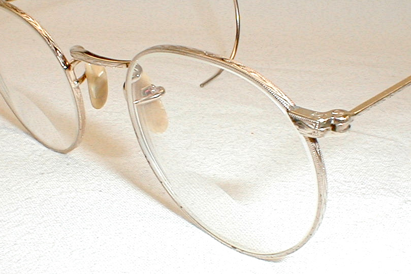 Antique Gold Silver Spectacles Round AO Squire